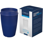 Reusable cup with 360° lid and insulating rim 350ml blue colour fourth view