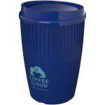 Reusable recycled plastic single-wall cup 350ml blue colour printed logo view 2
