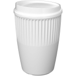 Reusable recycled plastic single-wall cup 350ml white colour