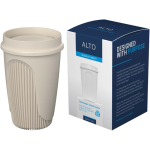Single-wall cup with 360° lid and insulating rim 350ml sand colour fourth view