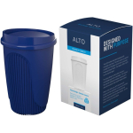 Reusable cup with clip lid and insulating band 350ml blue colour fourth view