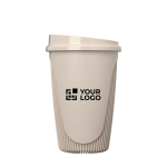 Reusable cup with clip lid and insulating band 350ml main view