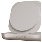 Qi2 magnetic bedside charger with USB-C cable 15W Zens white colour close-up view 1