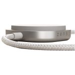 USB-C 2-in-1 charging cable with Zens wireless charging base white colour close-up view 1