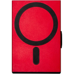 Magnetic card holder with RFID protection and recycled materials red colour second rear view