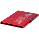 Magnetic card holder with RFID protection and recycled materials red colour printed logo view 2