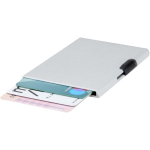 Magnetic card holder with RFID protection and recycled materials silver colour