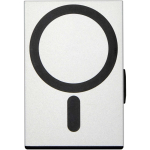 Magnetic card holder with RFID protection and recycled materials silver colour second rear view