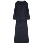 Sleeved blanket for businesses in soft fabric 135x180cm navy-blue colour second rear view