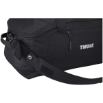 Thule 40L travel bag with compartments and detachable shoulder strap black colour close-up view 1
