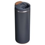 Leakproof double-wall thermal tumbler with fliptop lid 350ml Stanley blue gray colour second rear view
