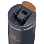 Leakproof double-wall thermal tumbler with fliptop lid 350ml Stanley blue gray colour close-up view 1