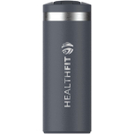 Leakproof double-wall thermal tumbler with fliptop lid 350ml Stanley blue gray colour printed logo view 2