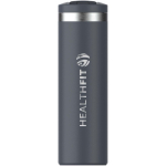 Double-wall thermal tumbler with leakproof lid 470ml Stanley blue gray colour printed logo view 2