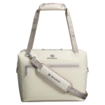 Cooler bag with mesh pocket and zip for 20 cans Stanley beige colour third front view