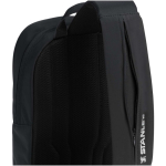 Urban crossbody bag with pockets and padded strap 9L black colour close-up view 1