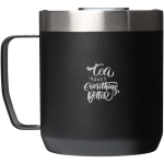Thermal mug with splash-proof lid in stainless steel 350ml Stanley black colour printed logo view 2