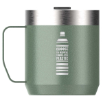 Thermal mug with splash-proof lid in stainless steel 350ml Stanley dark green colour printed logo view 2