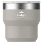 Stanley 295 ml double-wall stainless steel stackable thermal mug grey colour printed logo view 2