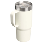 Thermal mug with spill-resistant lid and double wall 473ml Stanley beige colour second rear view