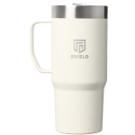 Thermal mug with spill-resistant lid and double wall 473ml Stanley beige colour printed logo view 2