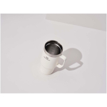 Thermal mug with spill-resistant lid and double wall 473ml Stanley beige colour lifestyle image
