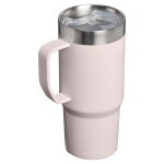 Thermal mug with spill-resistant lid and double wall 473ml Stanley light pink colour second rear view