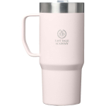 Thermal mug with spill-resistant lid and double wall 473ml Stanley light pink colour printed logo view 2