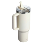 Stanley 1.18 L leakproof flip straw thermal tumbler beige colour second rear view