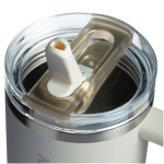 Stanley 1.18 L leakproof flip straw thermal tumbler beige colour close-up view 1