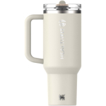 Stanley 1.18 L leakproof flip straw thermal tumbler beige colour printed logo view 2