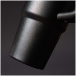 Stanley 890 ml insulated tumbler with rotating lid and reusable straw black colour close-up view 3