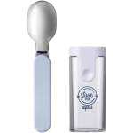 BPA-free Mepal folding spoon with protective case blue colour pad printing view