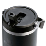 Stanley 890ml insulated tumbler with leakproof folding straw black colour close-up view 1