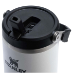 Stanley 890ml insulated tumbler with leakproof folding straw white colour close-up view 1