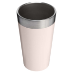 Stackable double-wall vacuum-insulated tumbler 470ml Stanley light pink colour second rear view