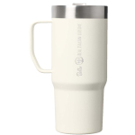 Stainless steel thermal mug with splash-resistant lid 710ml Stanley beige colour printed logo view 2