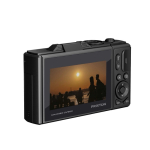 Prixton 64 MP digital camera with 3'' flip-up IPS screen black colour side view