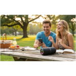 Prixton 30 W wireless speaker with microphone and USB-C charging black colour lifestyle image