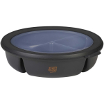 Airtight lunch box with 3 separate compartments 1L Mepal black colour pad printing view