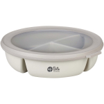 Airtight lunch box with 3 separate compartments 1L Mepal white colour pad printing view