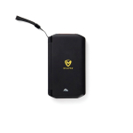 Foldable solar power bank with fast charging Nordic Drift Titan 10000mAh black colour view with logo