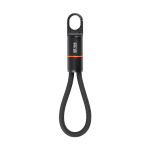 USB-C fast charging cable with carabiner Nordic Drift Everest 60W black colour printing view
