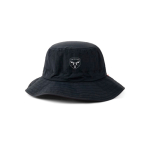 Lightweight 5-panel hat with chin cord 115 g/m² Nordic Drift black colour view with logo