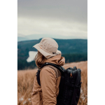 Lightweight 5-panel hat with chin cord 115 g/m² Nordic Drift beige colour ambient view