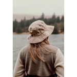 Lightweight 5-panel hat with chin cord 115 g/m² Nordic Drift beige colour ambient view 3 