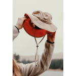 Lightweight 5-panel hat with chin cord 115 g/m² Nordic Drift beige colour