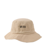 Lightweight 5-panel hat with chin cord 115 g/m² Nordic Drift beige colour printing view