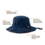 Lightweight 5-panel hat with chin cord 115 g/m² Nordic Drift navy-blue colour