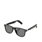 Smart audio glasses with AI translation, polarised UV400 black colour printing view
